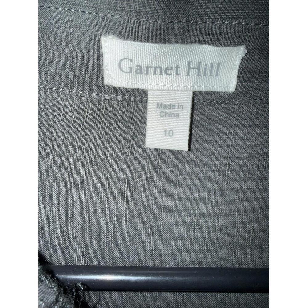 Garnett Hill Embroidered Front Button Down Shirt Dress Size 10 Linen Silk Blend - Picture 6 of 9